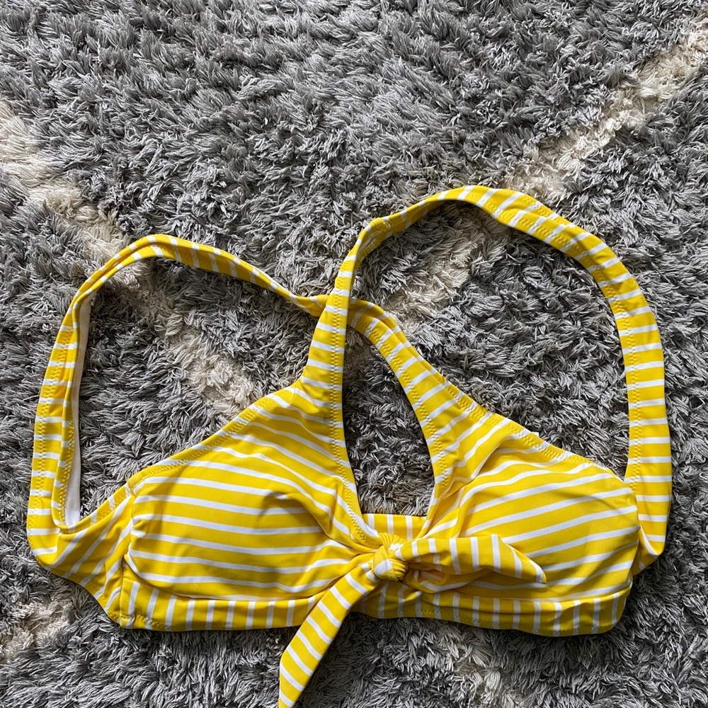 Yellow Striped bikini top